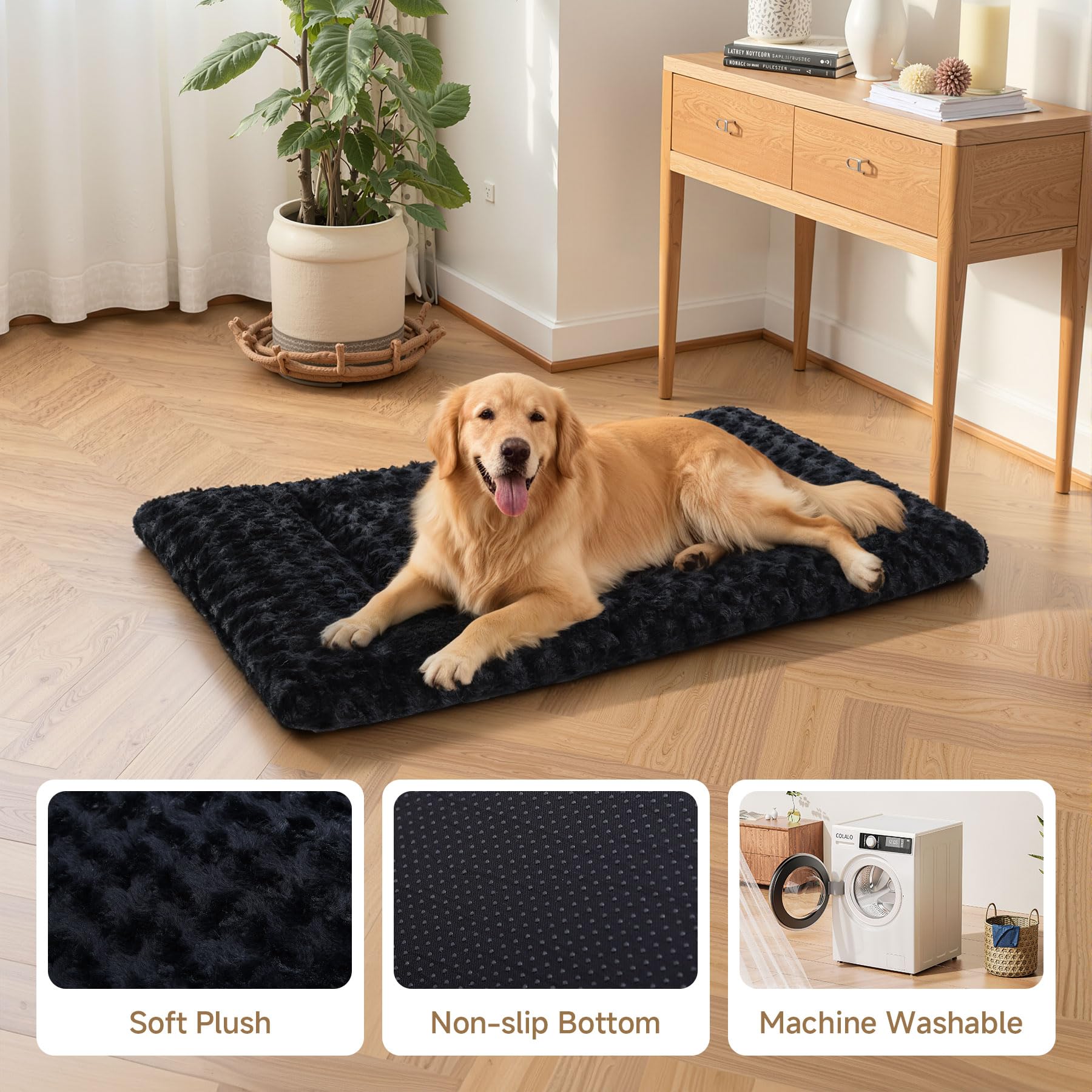 Exsnugy crate-compatible mat adds a soft, warm layer to any crate setup
