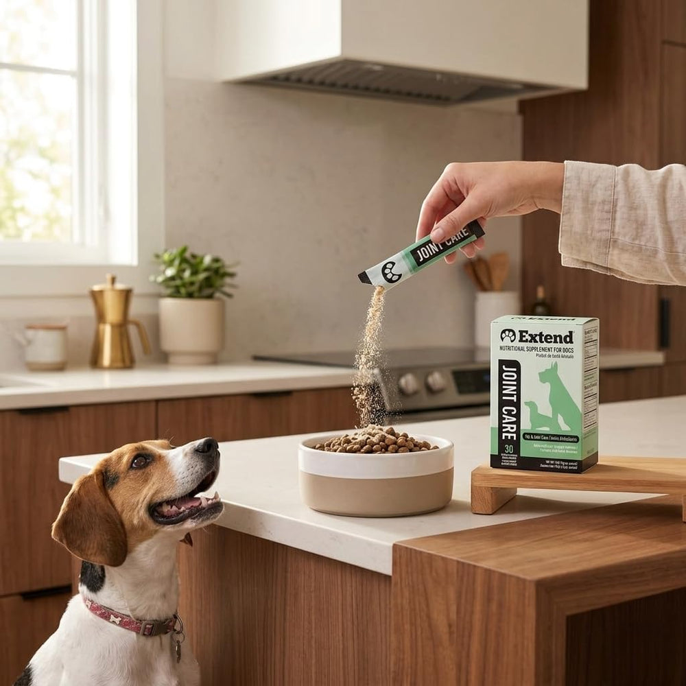 Extend beef-flavor powder mixed into dog food for joint support
