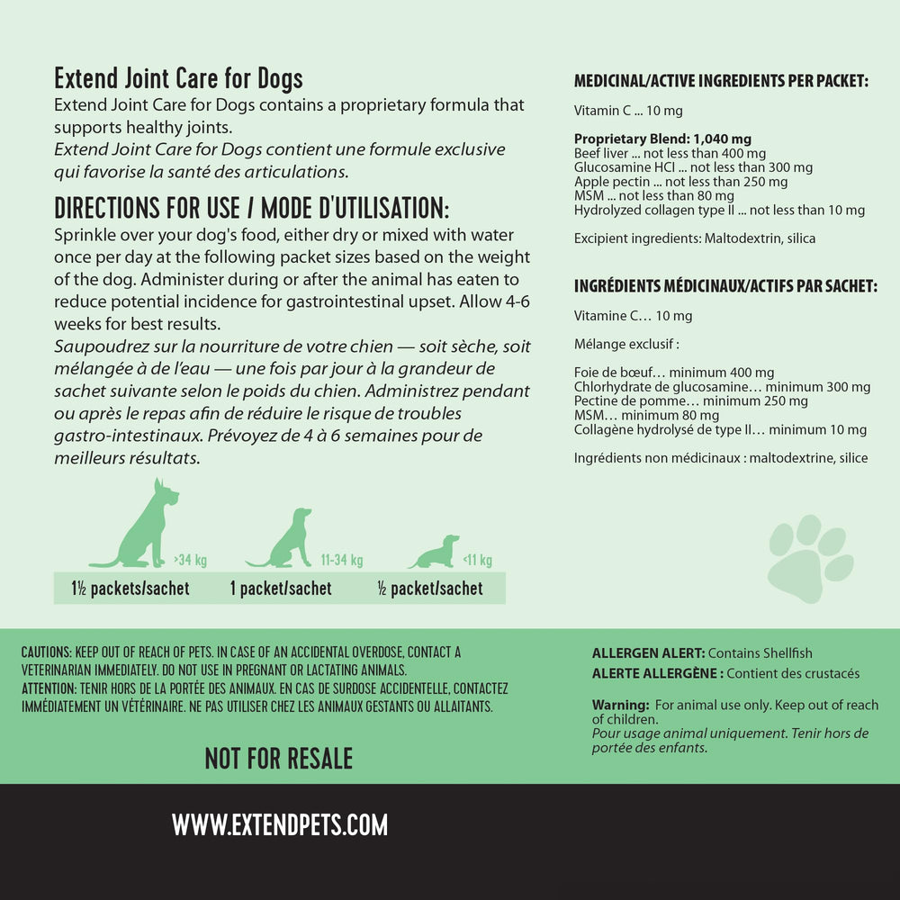 Extend dog playing after using joint supplement for improved mobility
