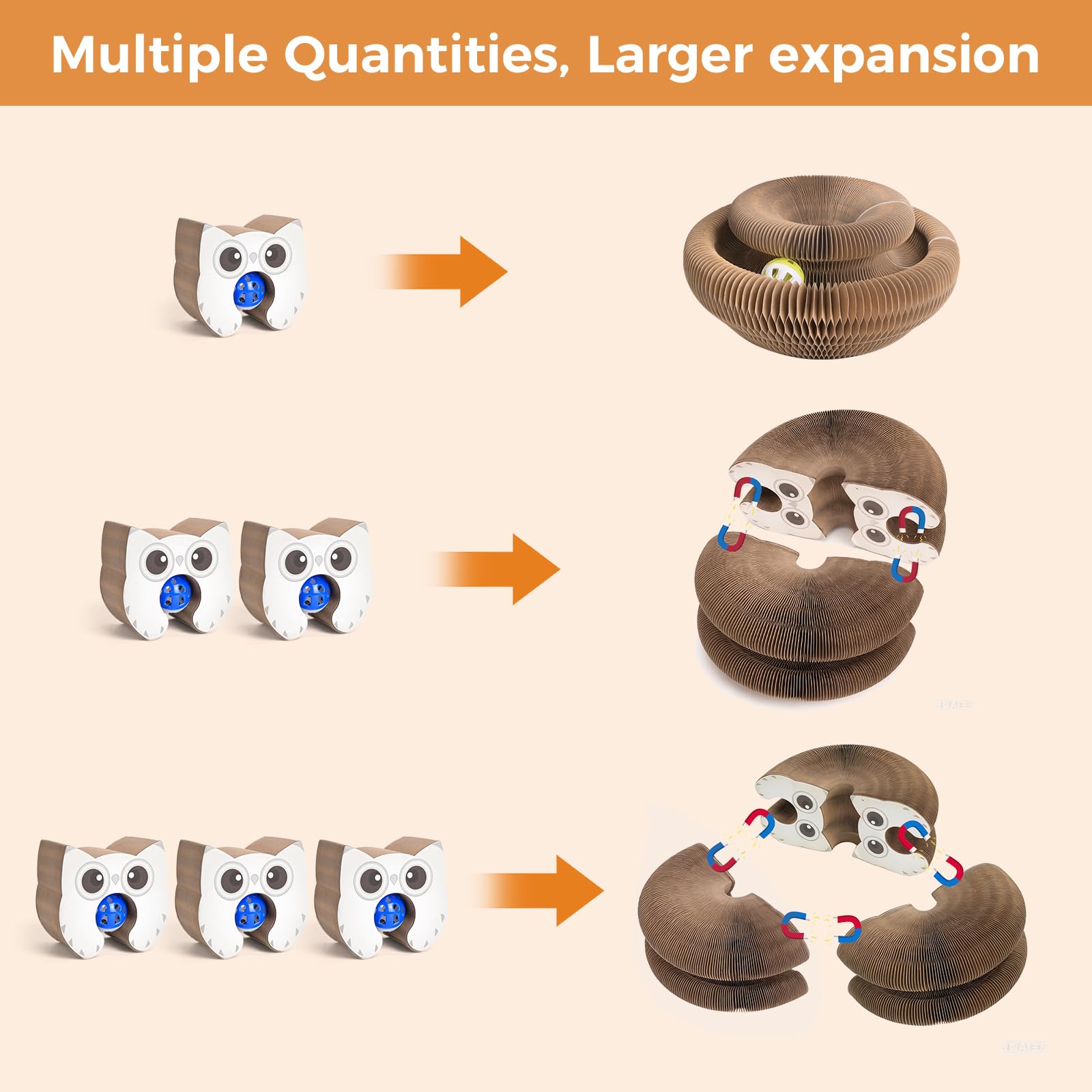 EXTFANS Foldable Cat Toy Cardboard Ring offers portable storage and versatile layouts.