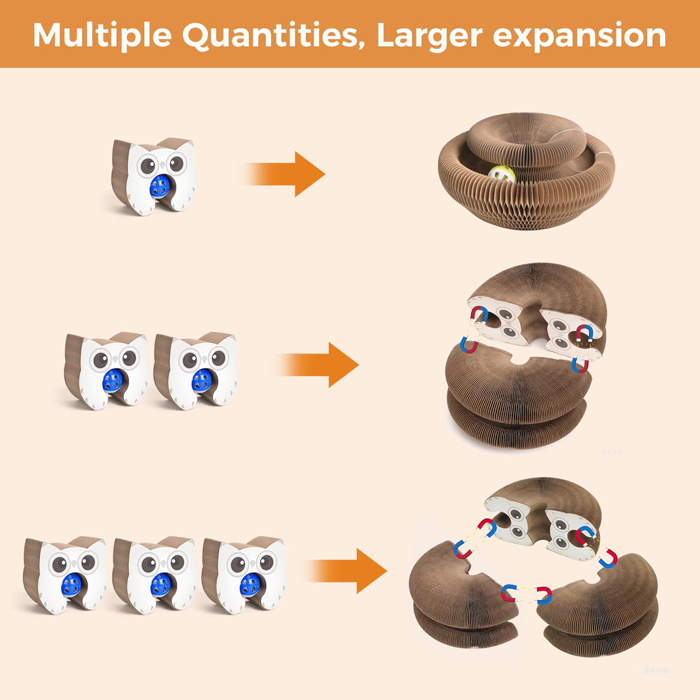 EXTFANS Foldable Cat Toy Cardboard Ring offers portable storage and versatile layouts.