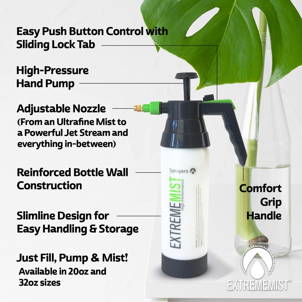 EXTREMEMIST continuous-mist jet ensures steady enclosure humidity during cleaning.