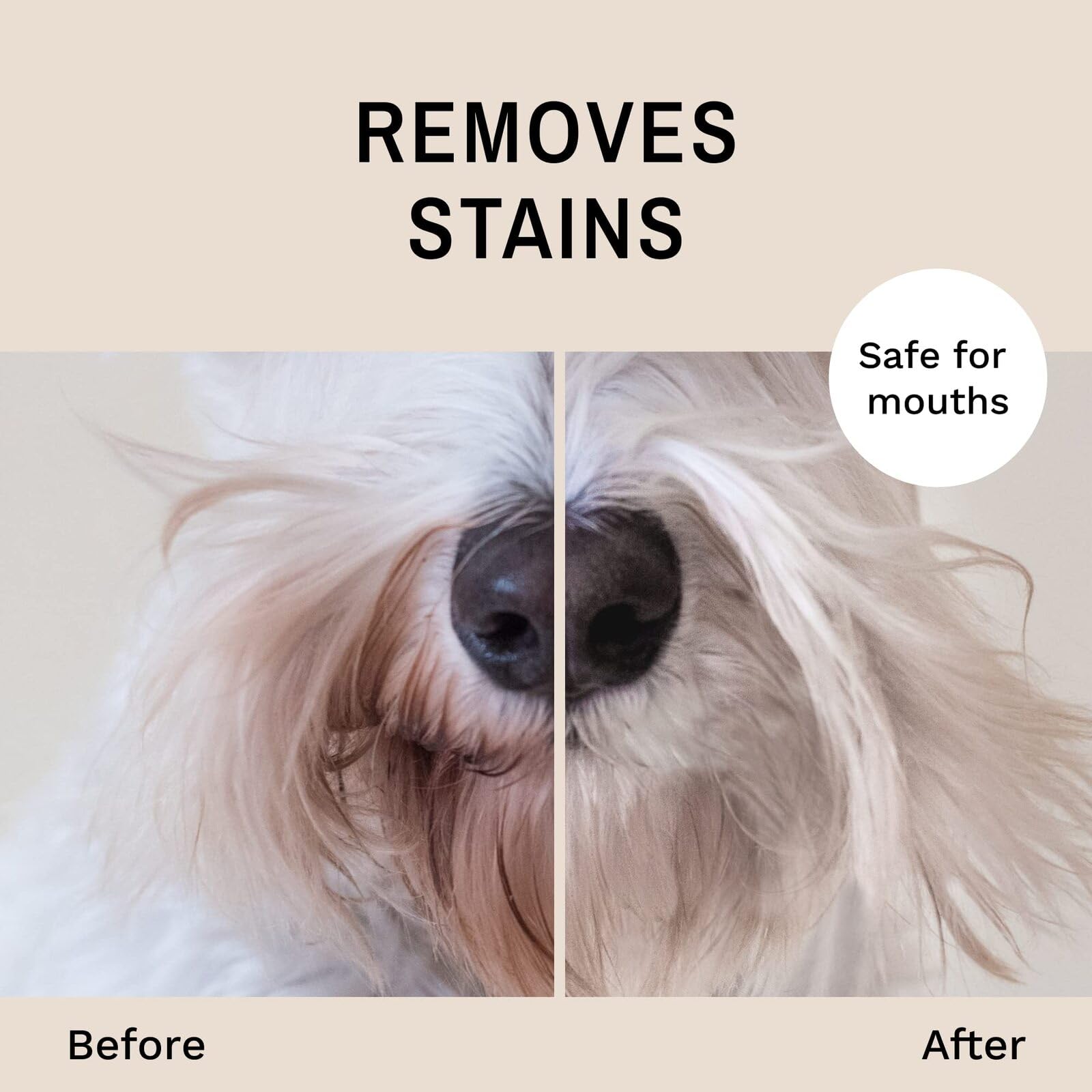 Before and after beard staining with Eye Envy spray