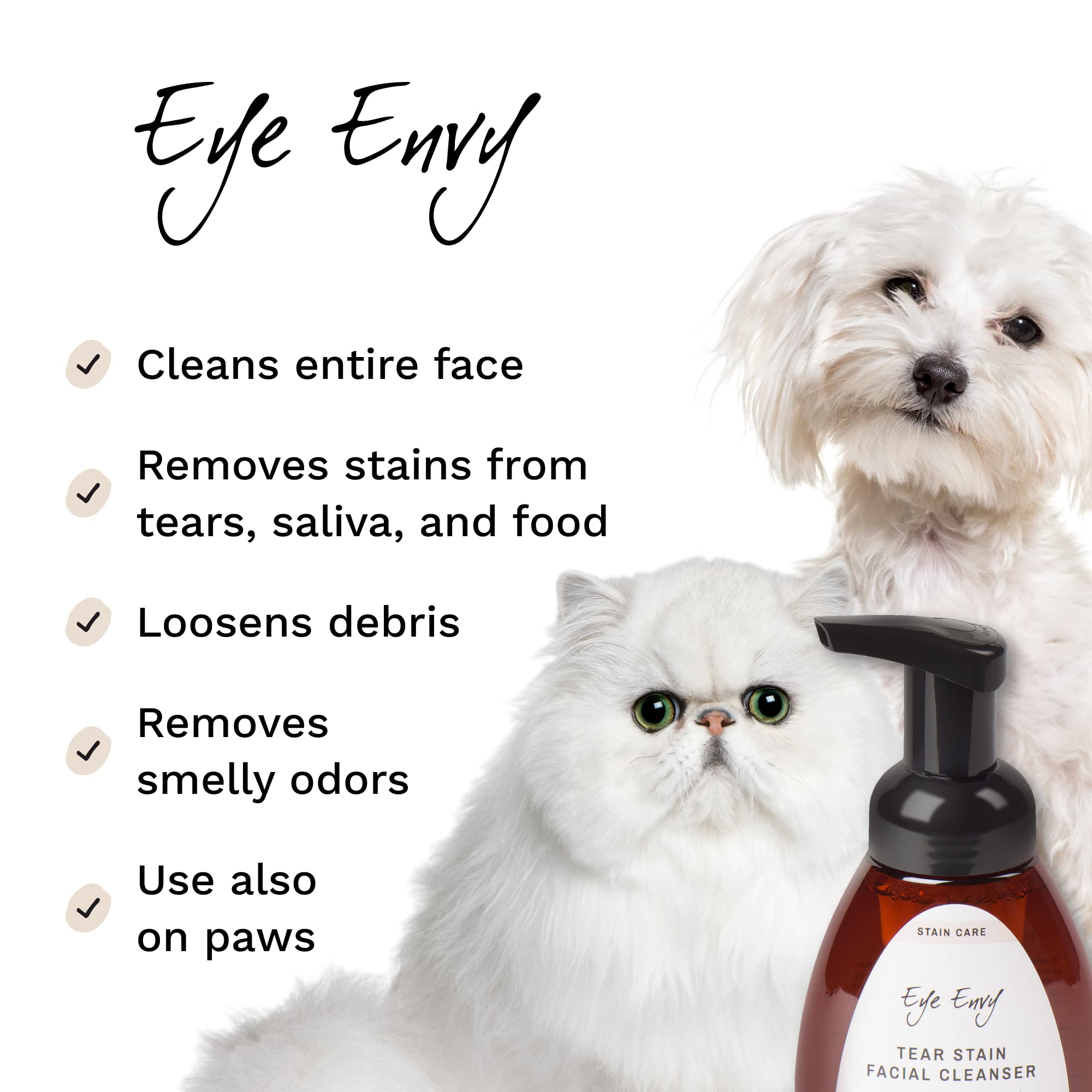 Eye Envy tear stain cleanser foaming lather for safe facial cleaning