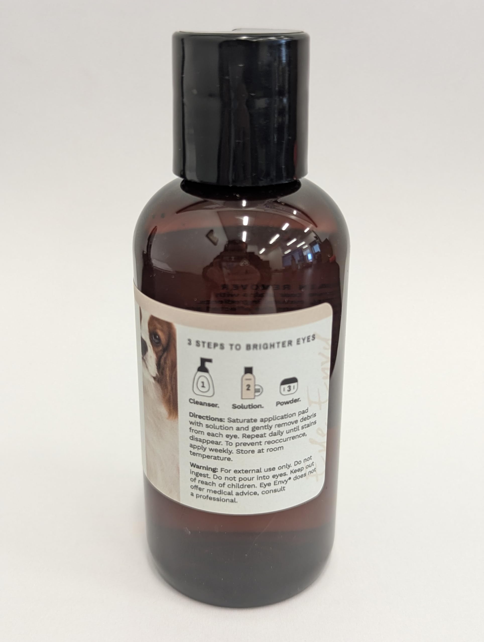 Eye Envy packaging shows USA-made formula ready for grooming routines.