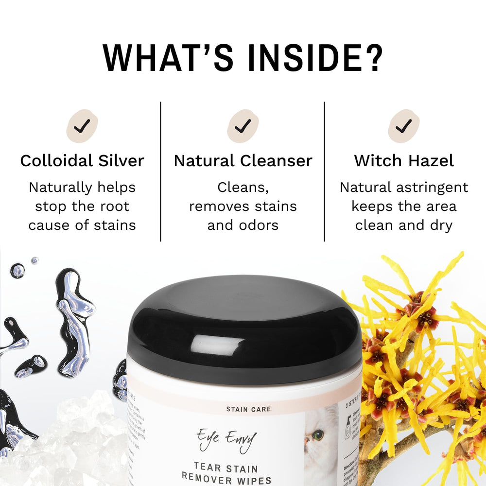 Eye Envy Tear Stain Wipes kittens-safe and free from dyes and parabens