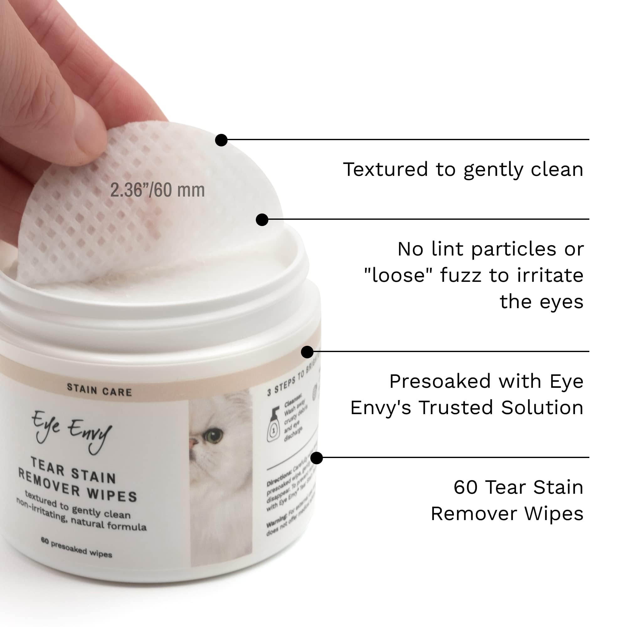 Eye Envy Tear Stain Wipes made in USA for trusted quality