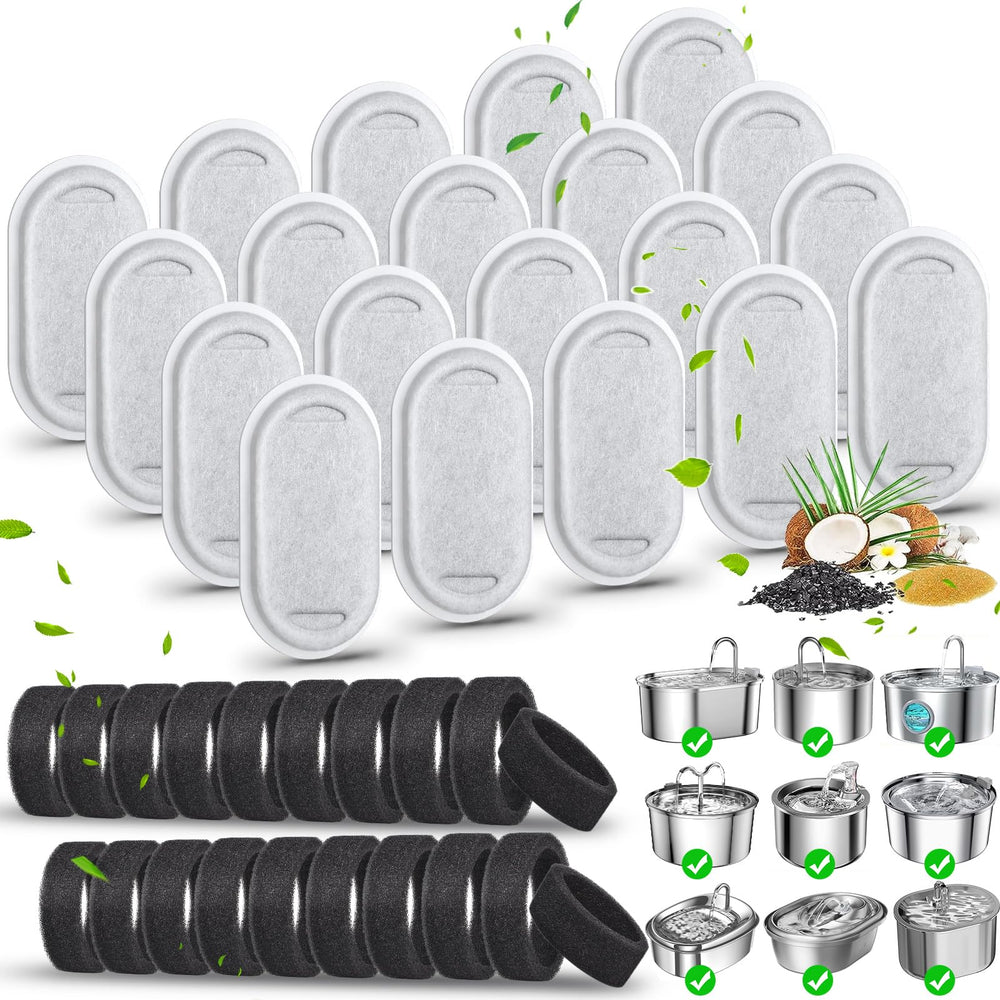 Eyehoce 40-pack cat fountain filters set for clean, tasty water