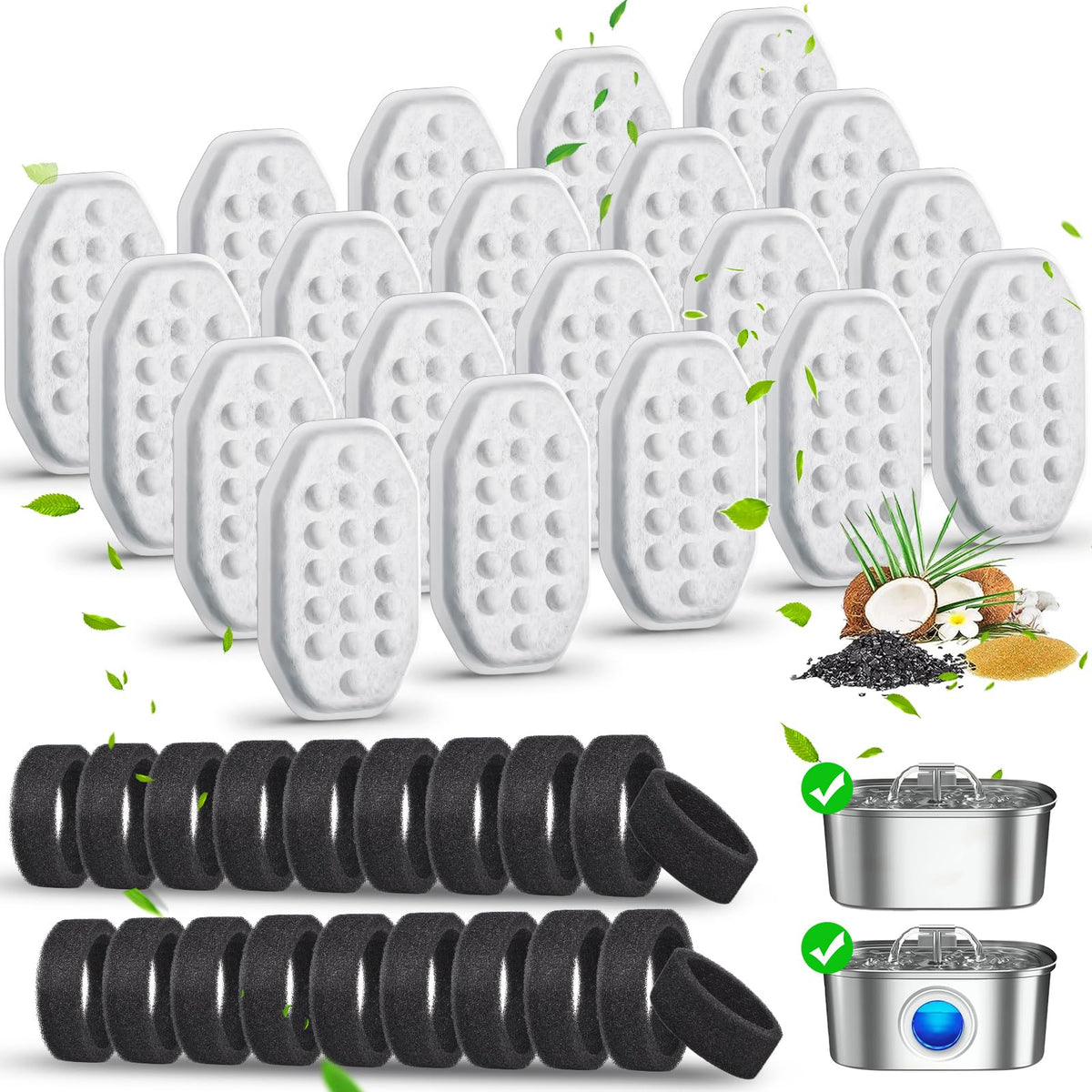 Eyehoce cat water fountain filters 40-pack for clean, fresh hydration