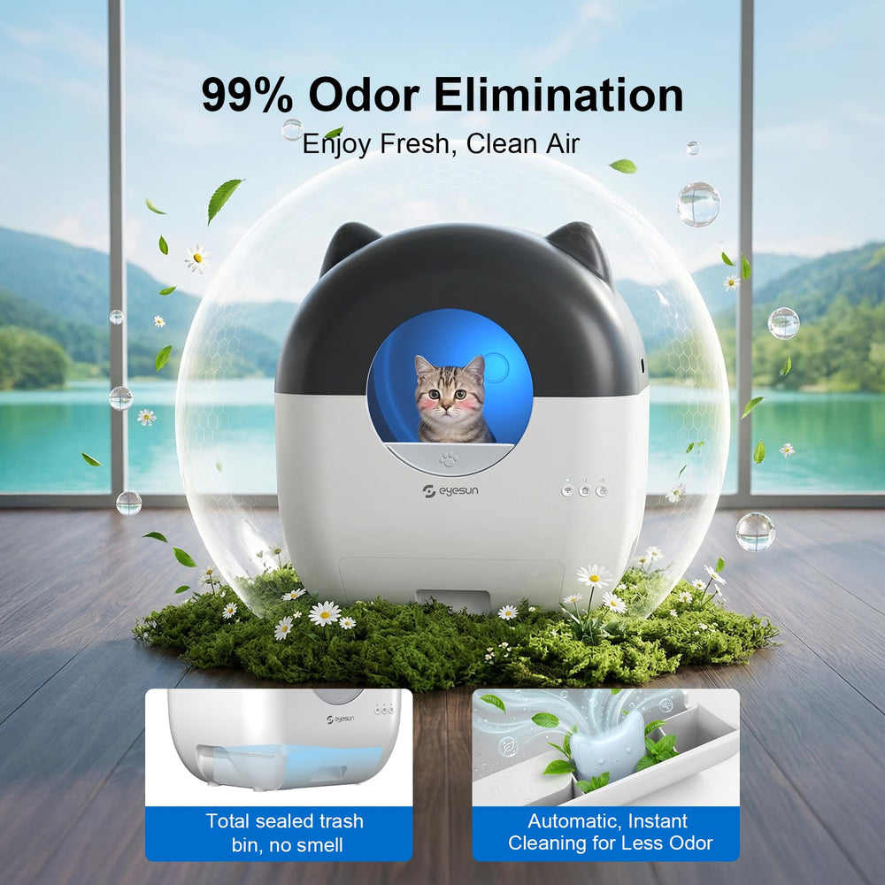 EYESUN multi-cat home-use setup demonstrates shared space compatibility.
