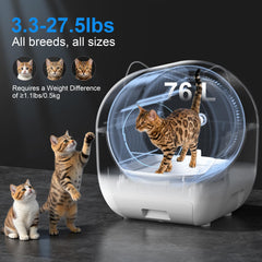 EYESUN self-cleaning litter box side view showing easy access and maintenance features.