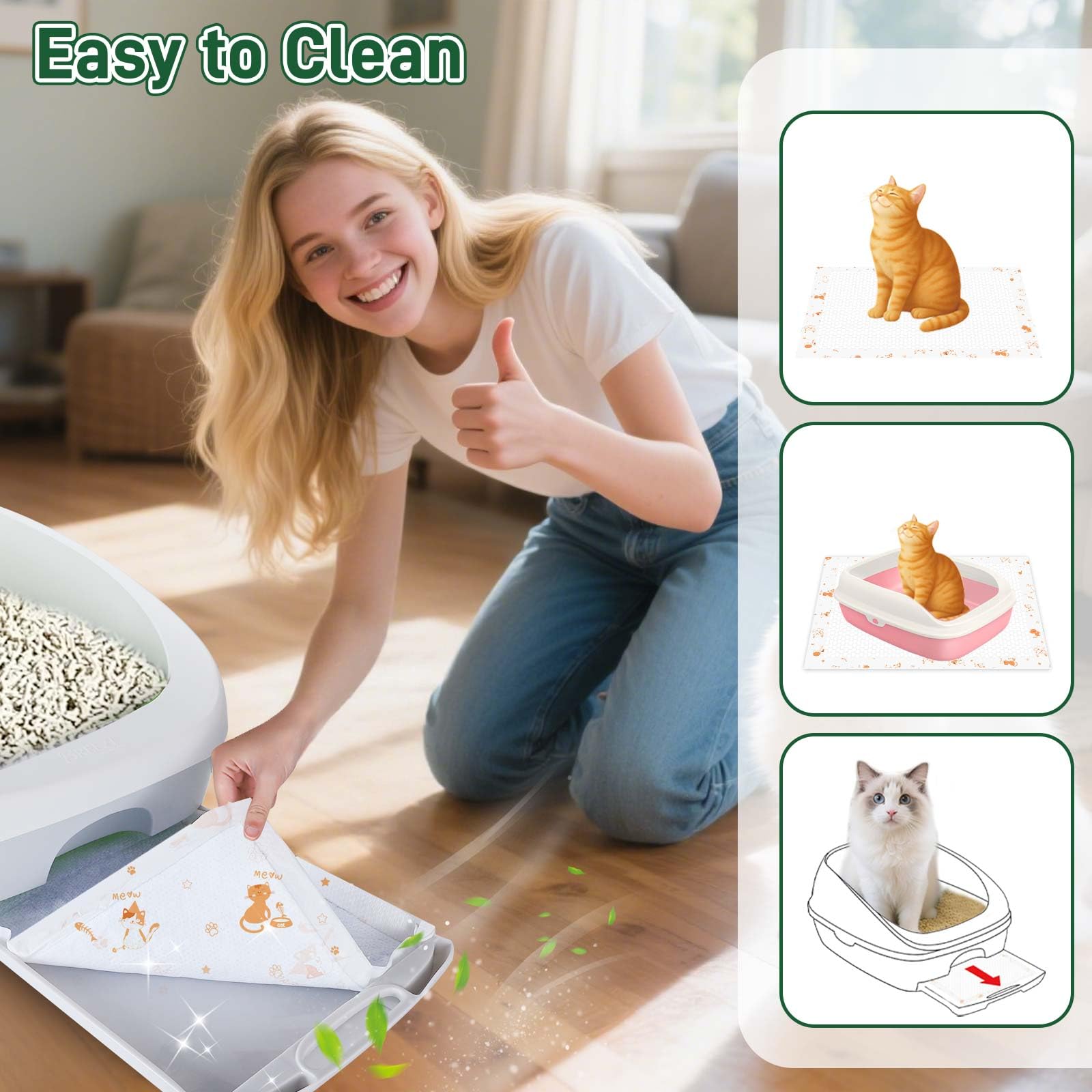 Eyssu unscented litter pad suits sensitive cats and calm households.