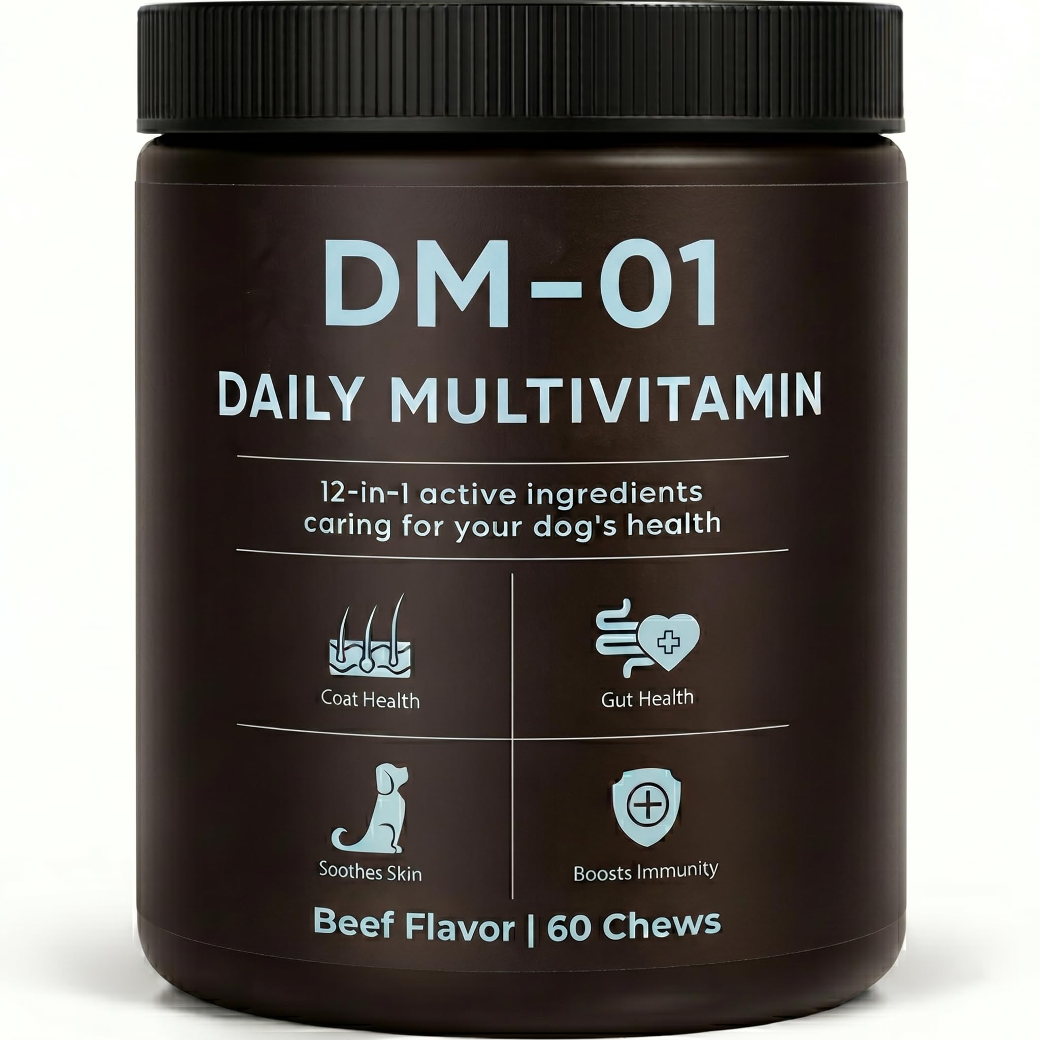 EYUTRD DM-01 beef-chew bottle for easy daily supplementation.