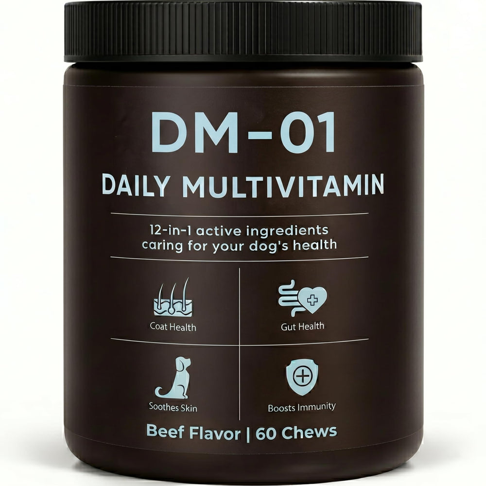 EYUTRD DM-01 beef-chew bottle for easy daily supplementation.