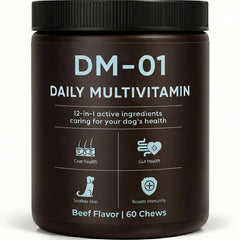 EYUTRD DM-01 beef-chew bottle for easy daily supplementation.