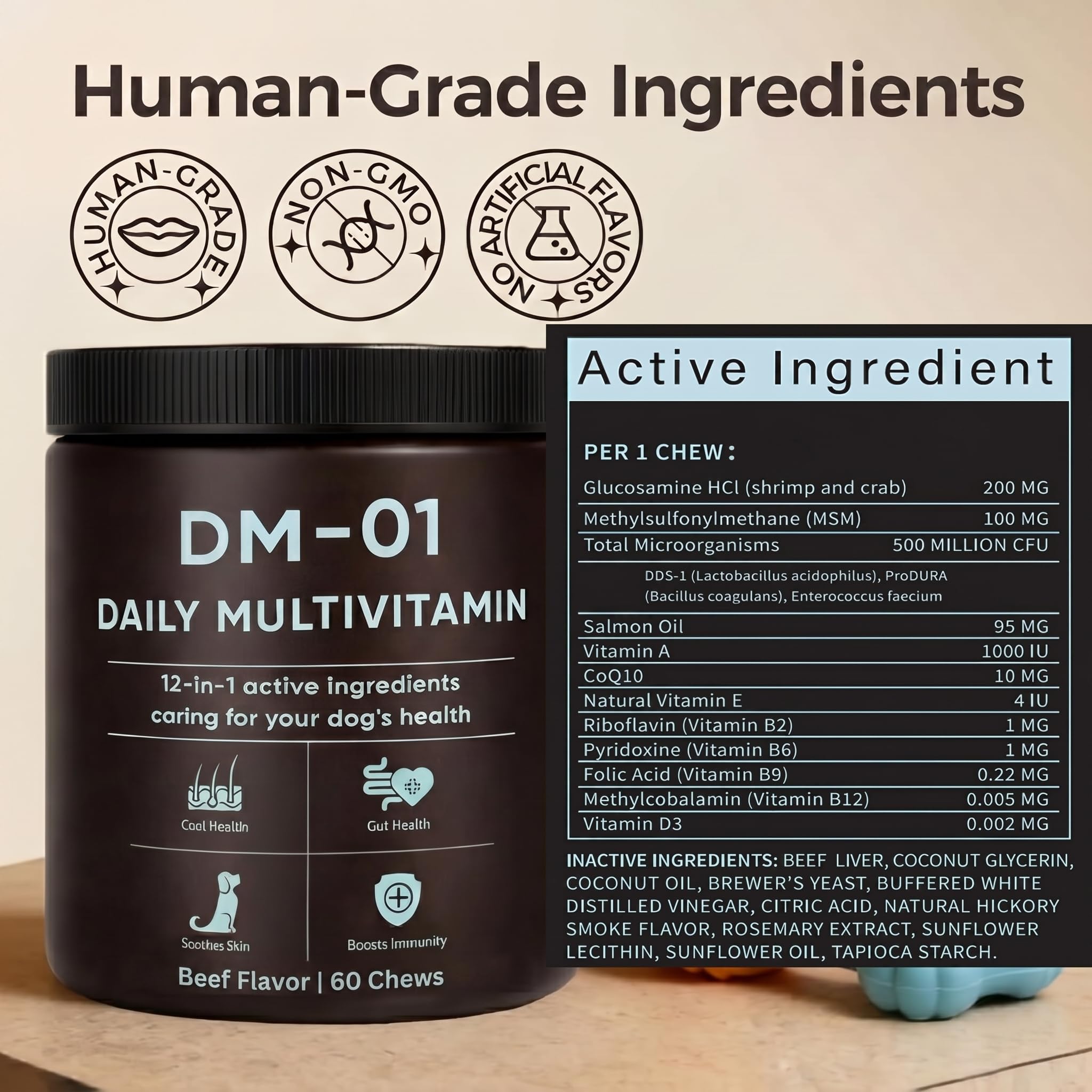 EYUTRD DM-01 salmon-oil coat-glow for a healthy coat.