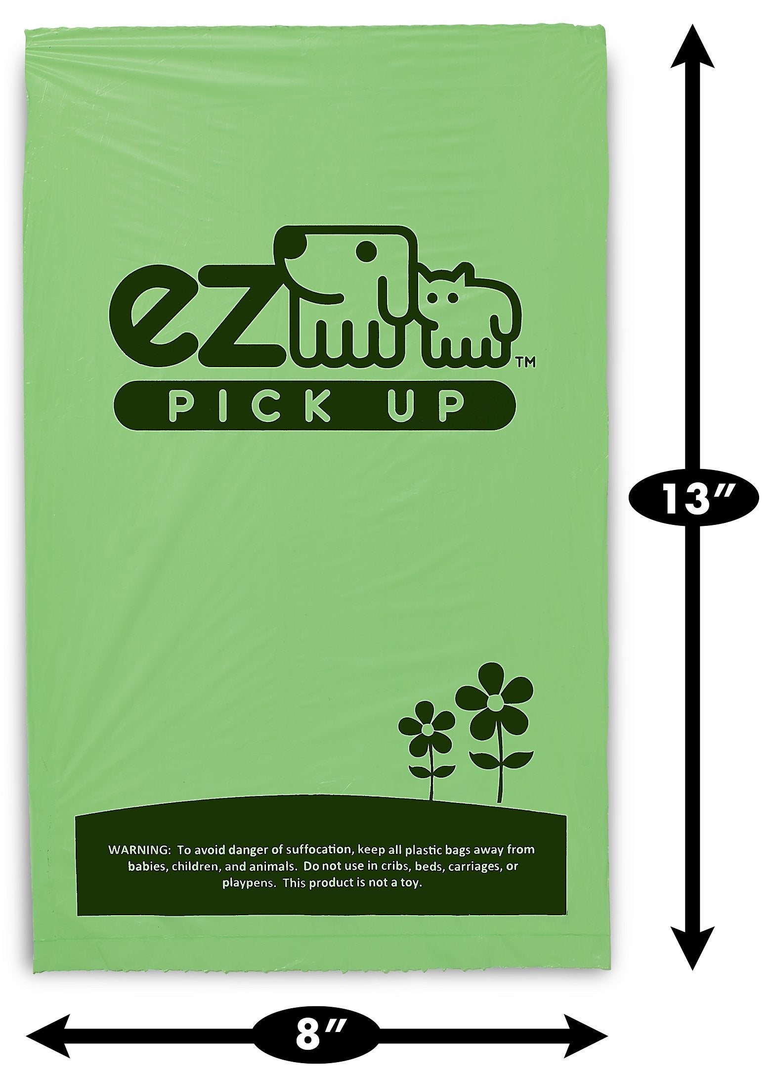 EZ PICK UP top-opening dispensing shown for easy bag access.
