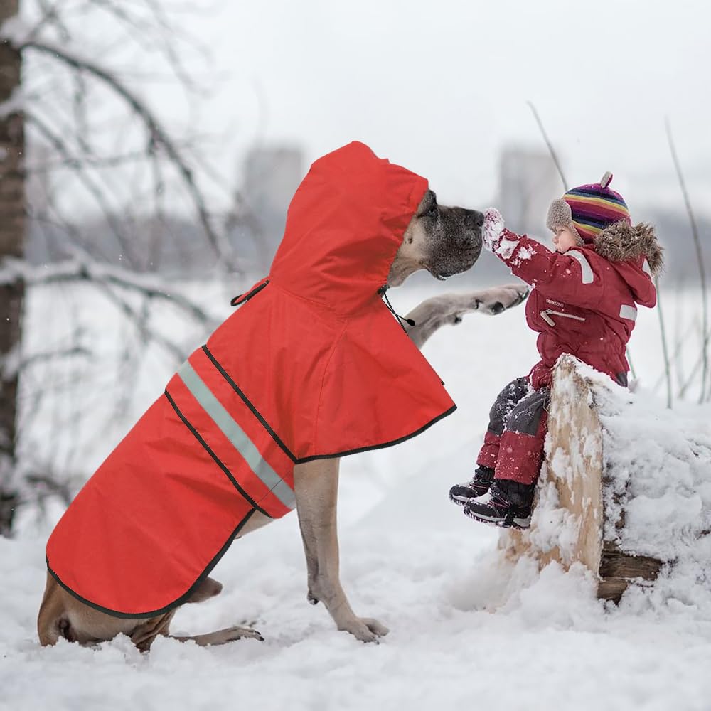 Ezierfy adjustable dog raincoat chest strap allows easy on and off and comfortable fit