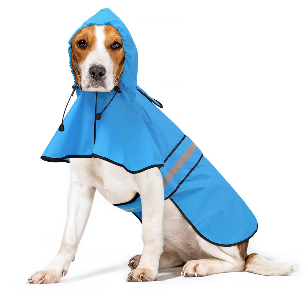 Ezierfy dog raincoat with adjustable belly and chest straps for secure fit