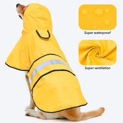 Ezierfy raincoat shows reflective belly strips for high visibility at dusk.