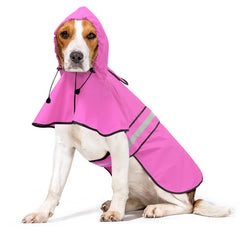 Ezierfy pink raincoat closeup showing waterproof fabric and protective hood.
