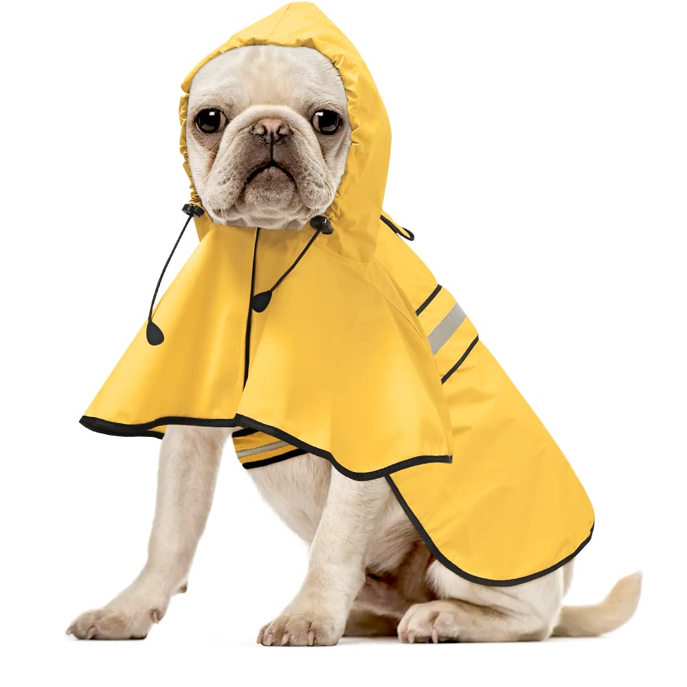 Ezierfy reflective dog raincoat in yellow boosts visibility for evening walks