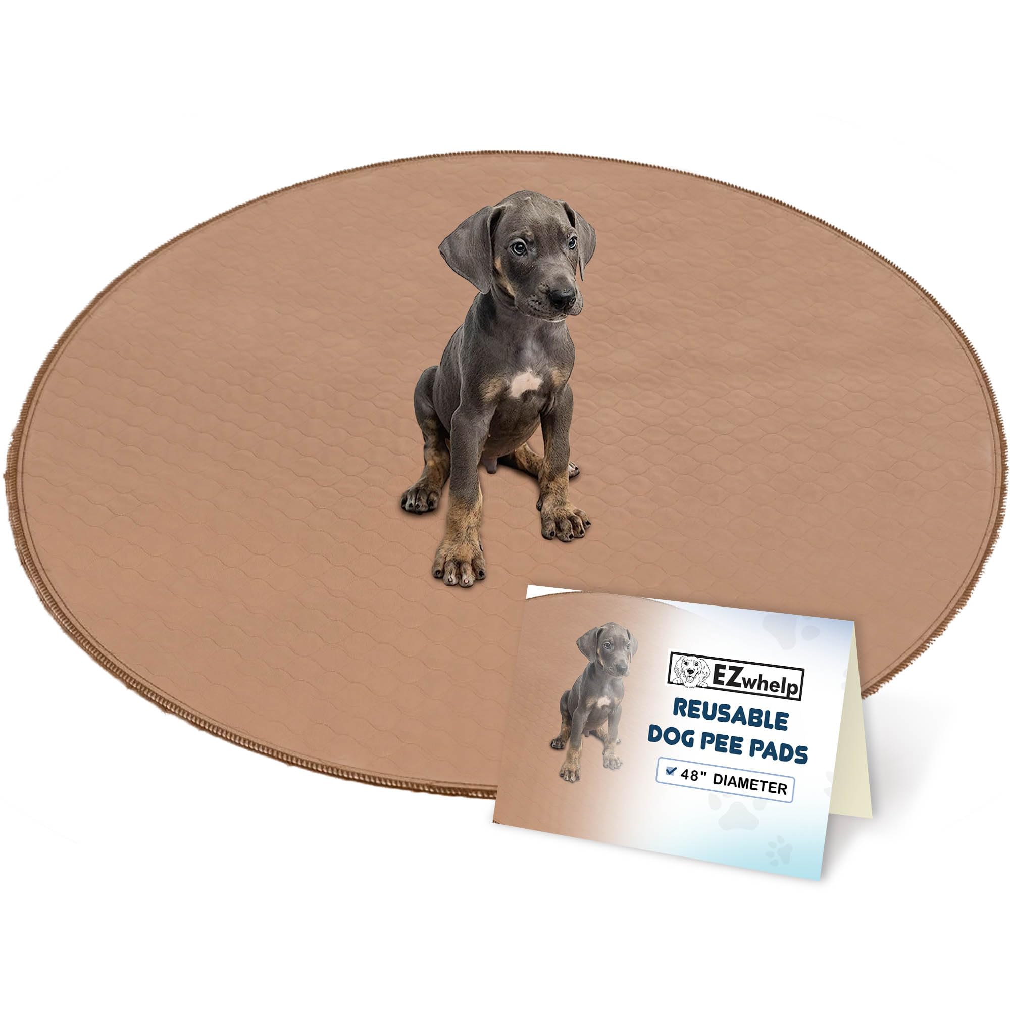 EZwhelp round 48in pee pad top layer provides soft comfort and leak protection