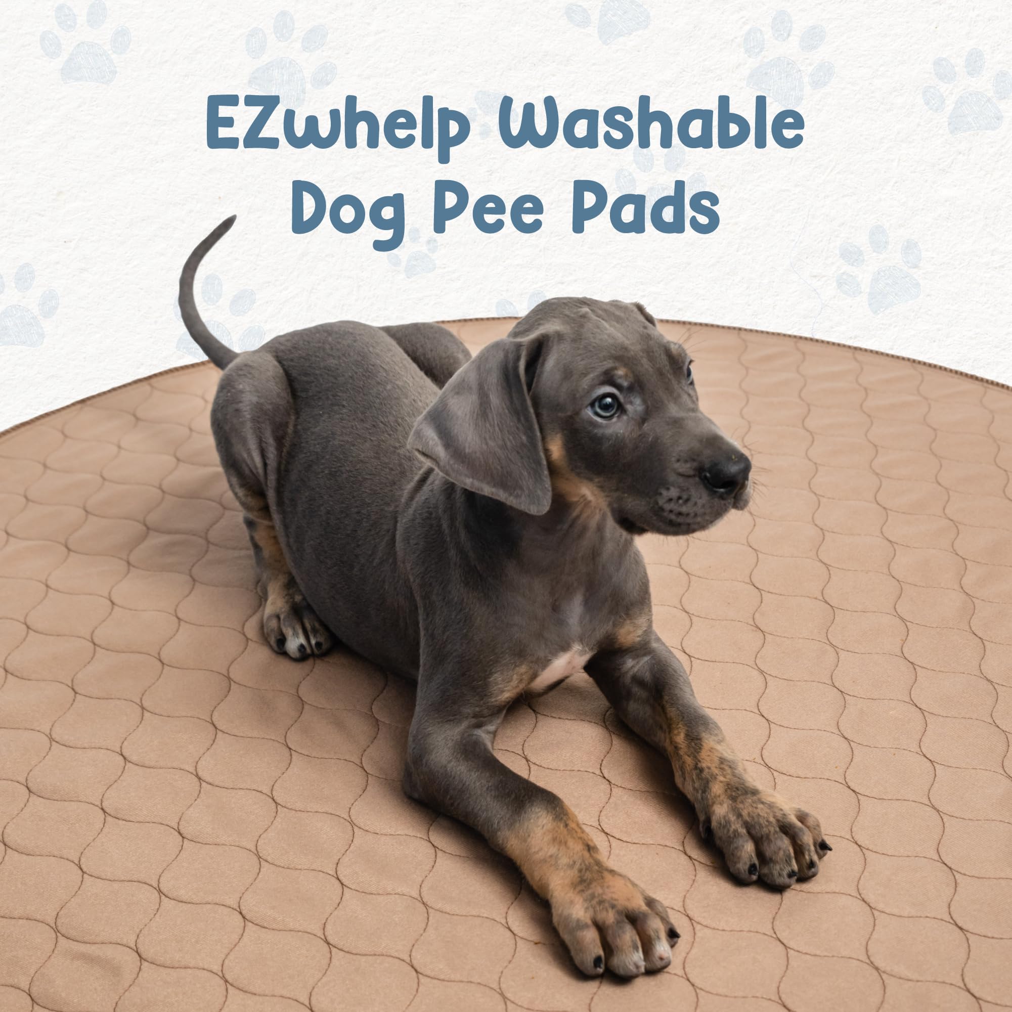 EZwhelp round 48in pee pad waterproof bottom shields floors from moisture