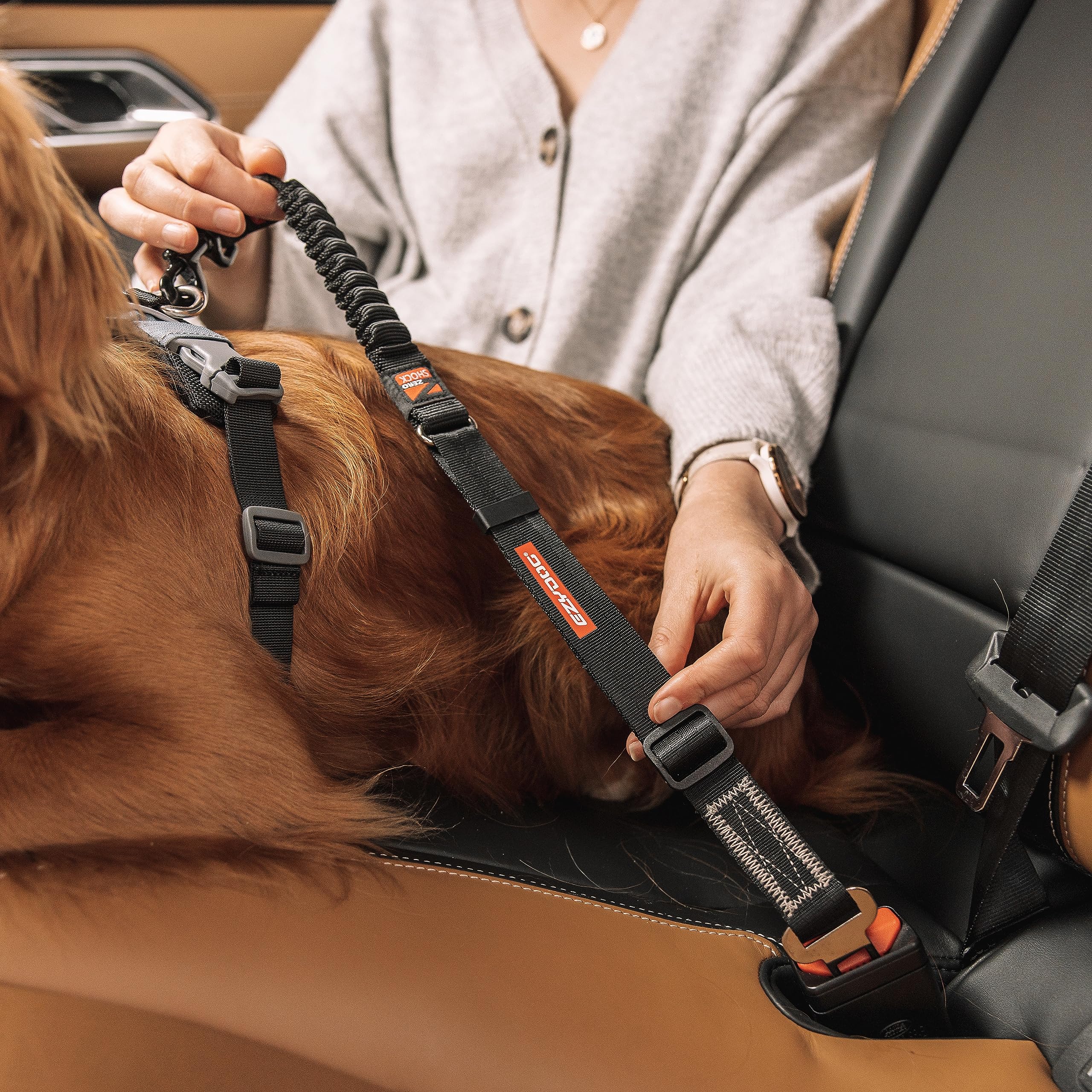 EzyDog car restraint works with harnesses to enhance dog comfort during travels.