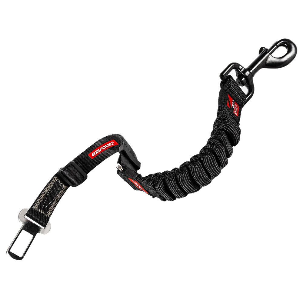 EzyDog Zero Shock Click buckle attachment secures your dog on car trips with shock absorption.