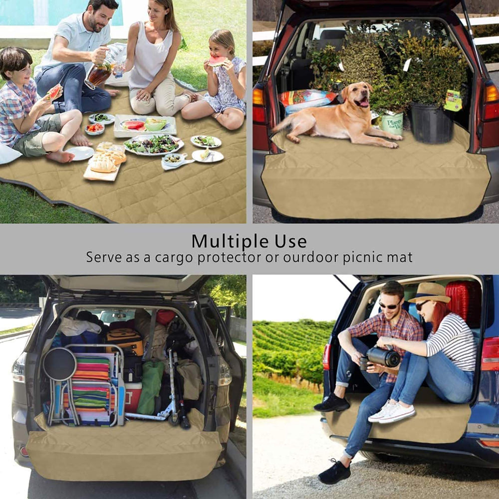 F-color easy-clean dog cargo liner cleans with vacuum or wipe.