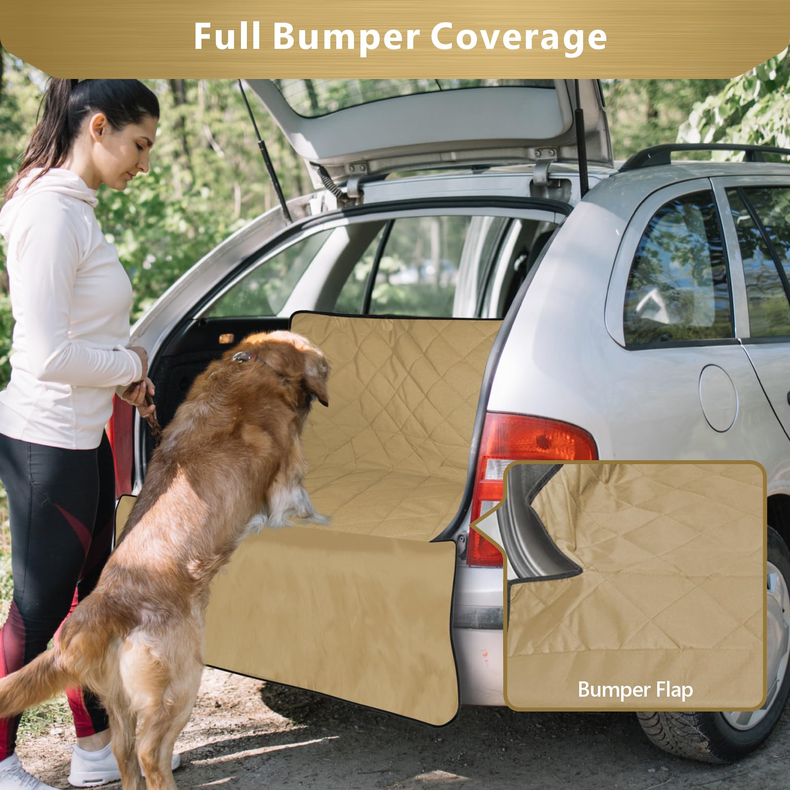 F-color foldable trunk liner adapts to different vehicles.