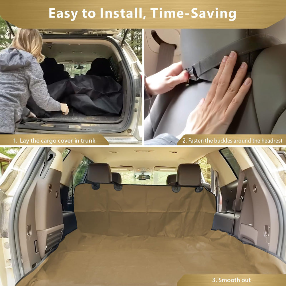 F-color khaki dog cargo liner suits many interiors.