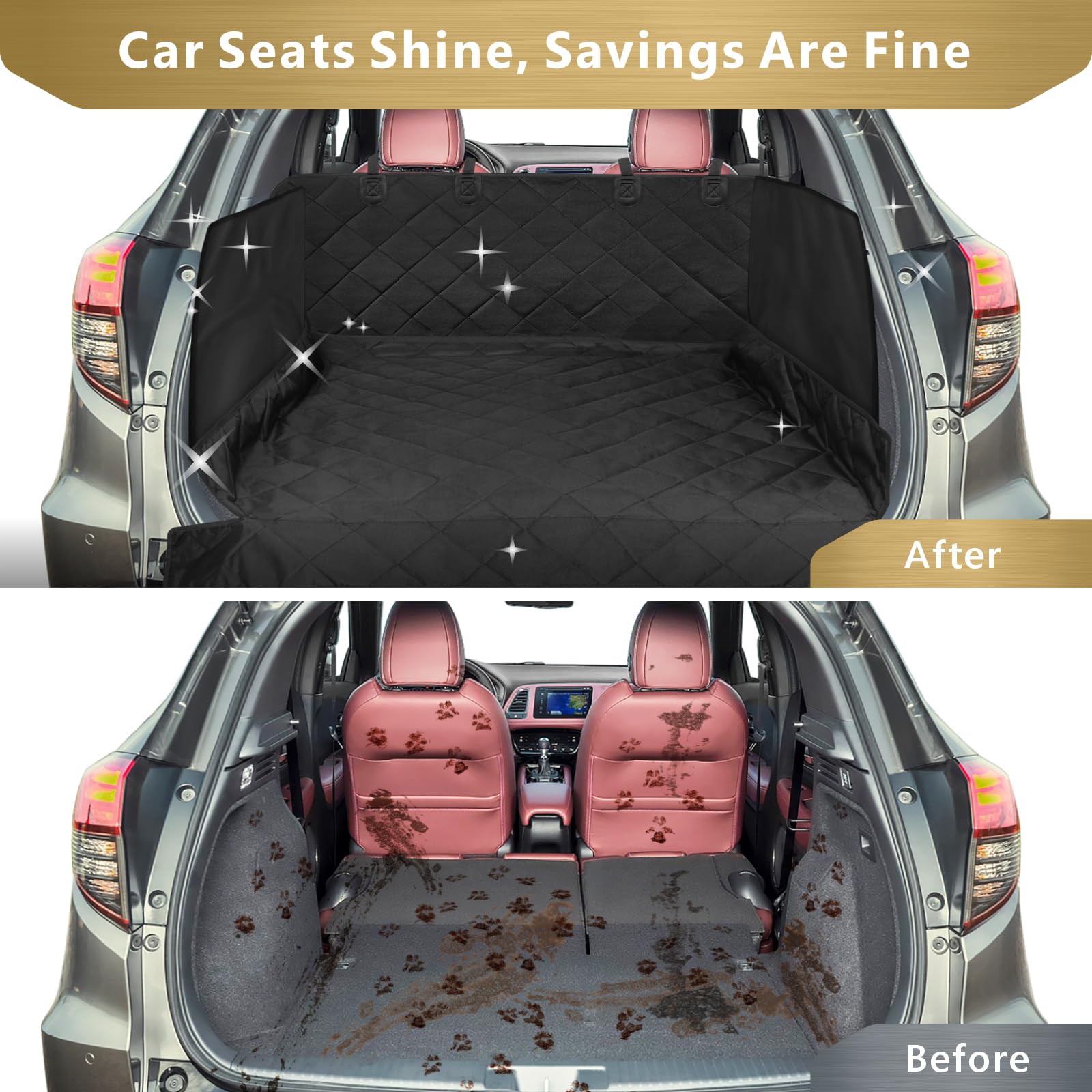 F-color SUV Cargo Liner bumper flap protects against claws during pet entry