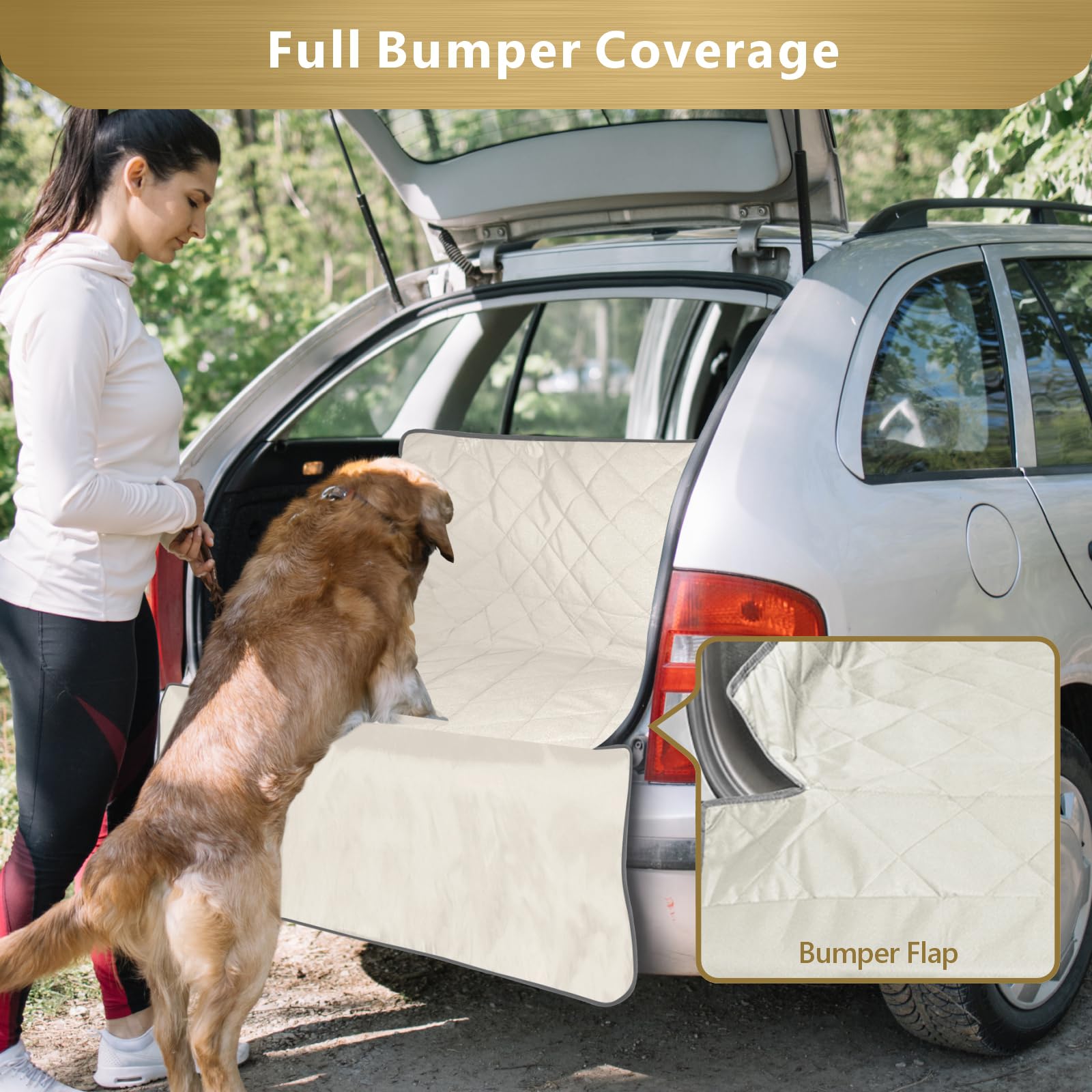 F-color SUV Cargo Liner quick-install straps enable easy setup