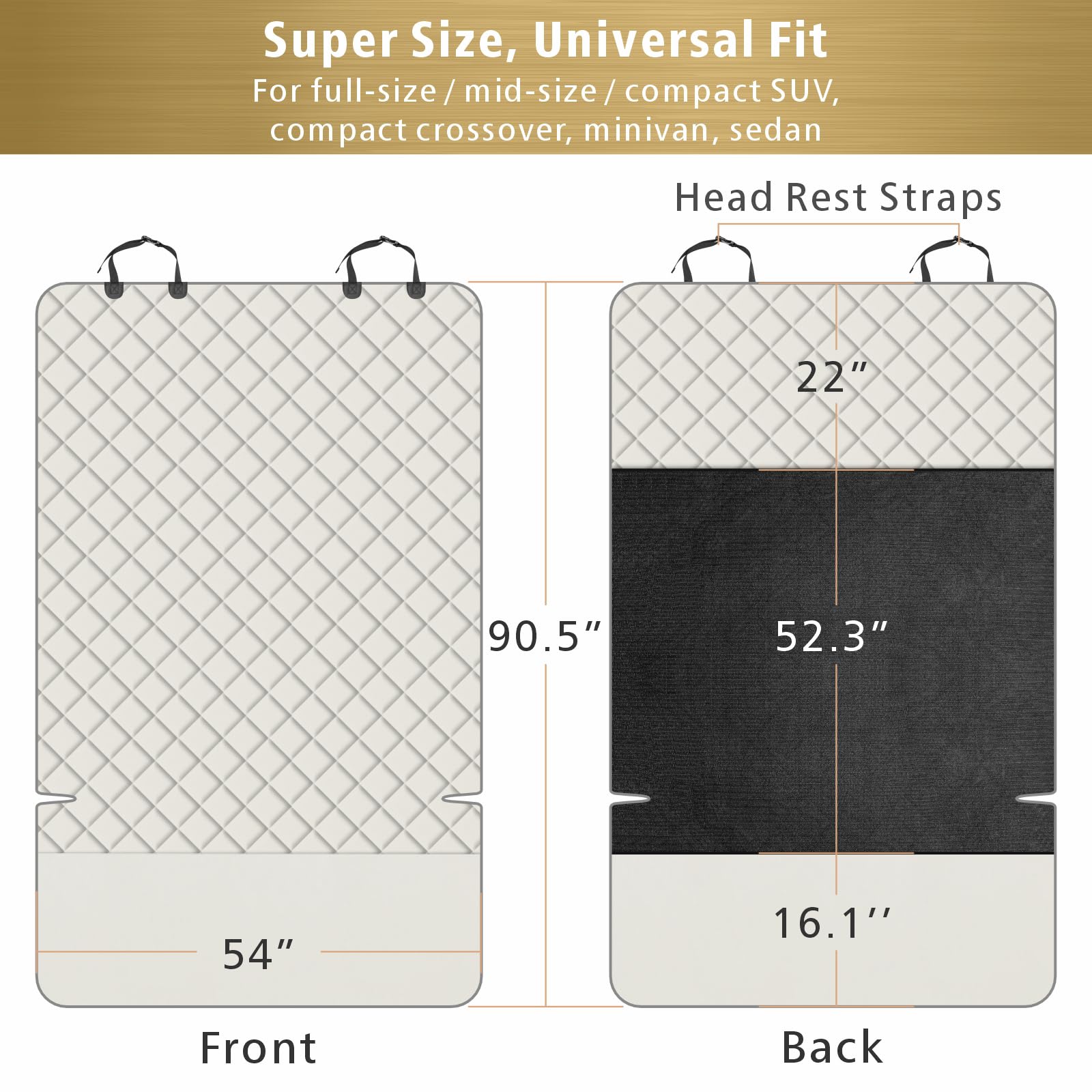 F-color SUV Cargo Liner non-slip backing keeps cargo stationary during trips