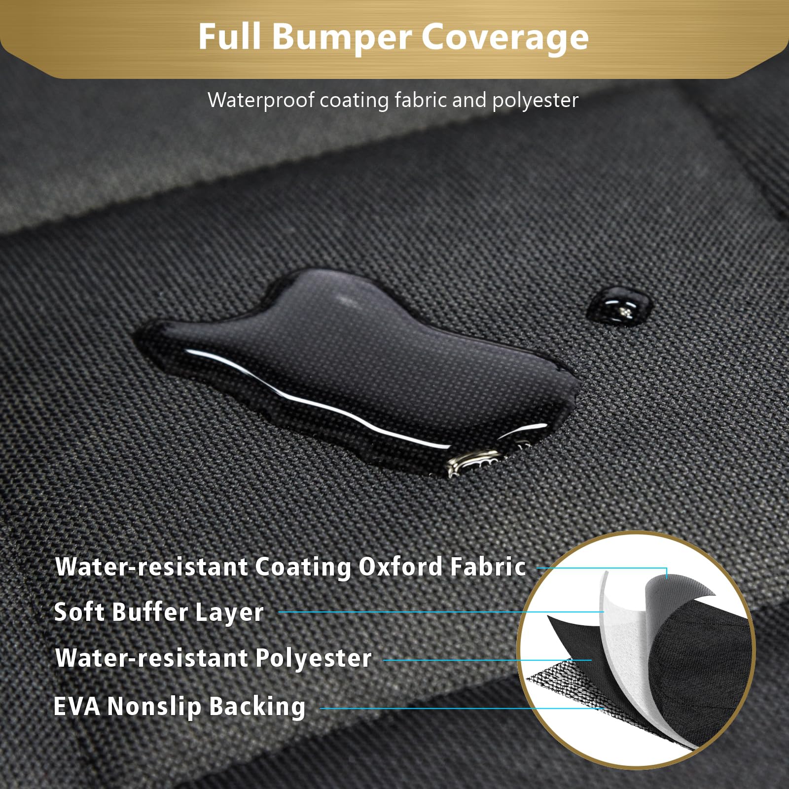 F-color SUV Cargo Liner quilted padded surface enhances pet comfort on trips