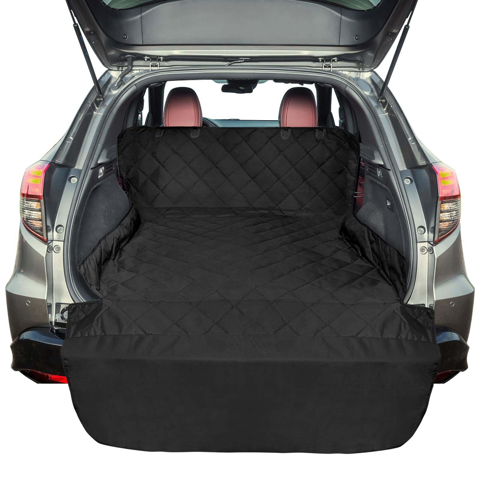 F-color SUV Cargo Liner universal fit protects mid-size SUV cargo space