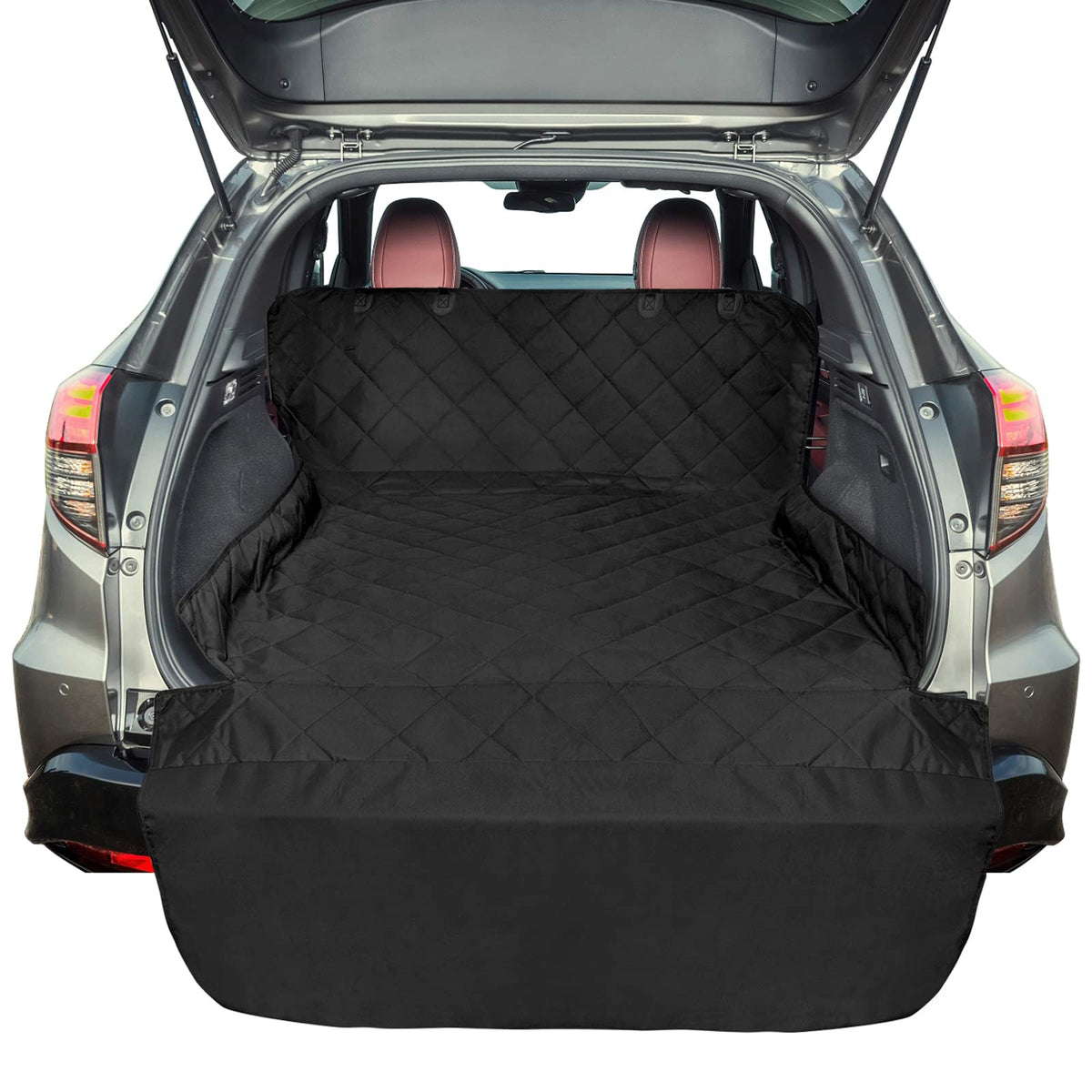 F-color SUV Cargo Liner universal fit protects mid-size SUV cargo space