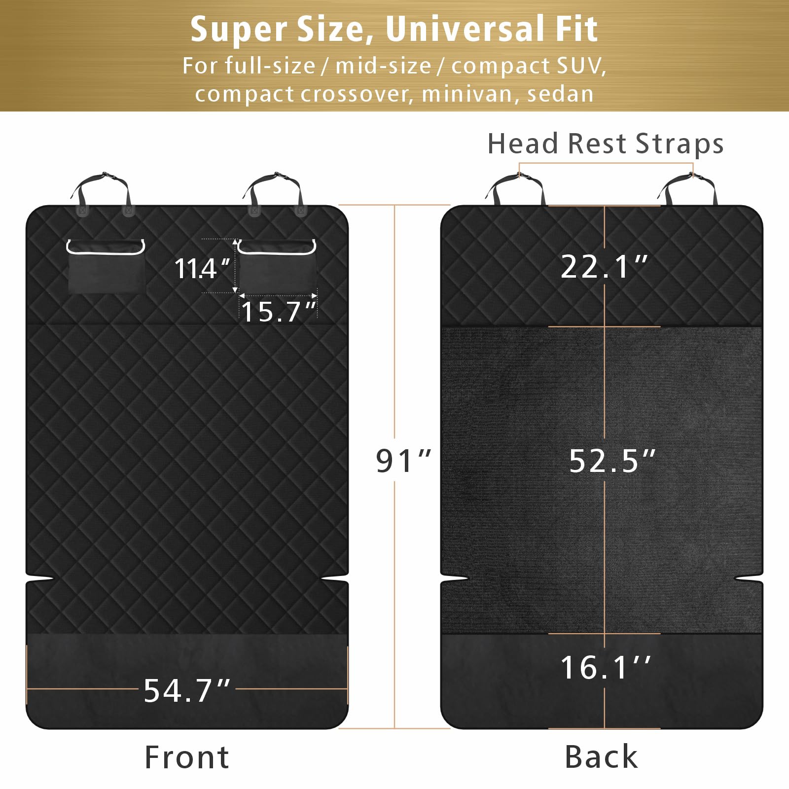 F-color cargo liner waterproof layer blocks spills from reaching seats.