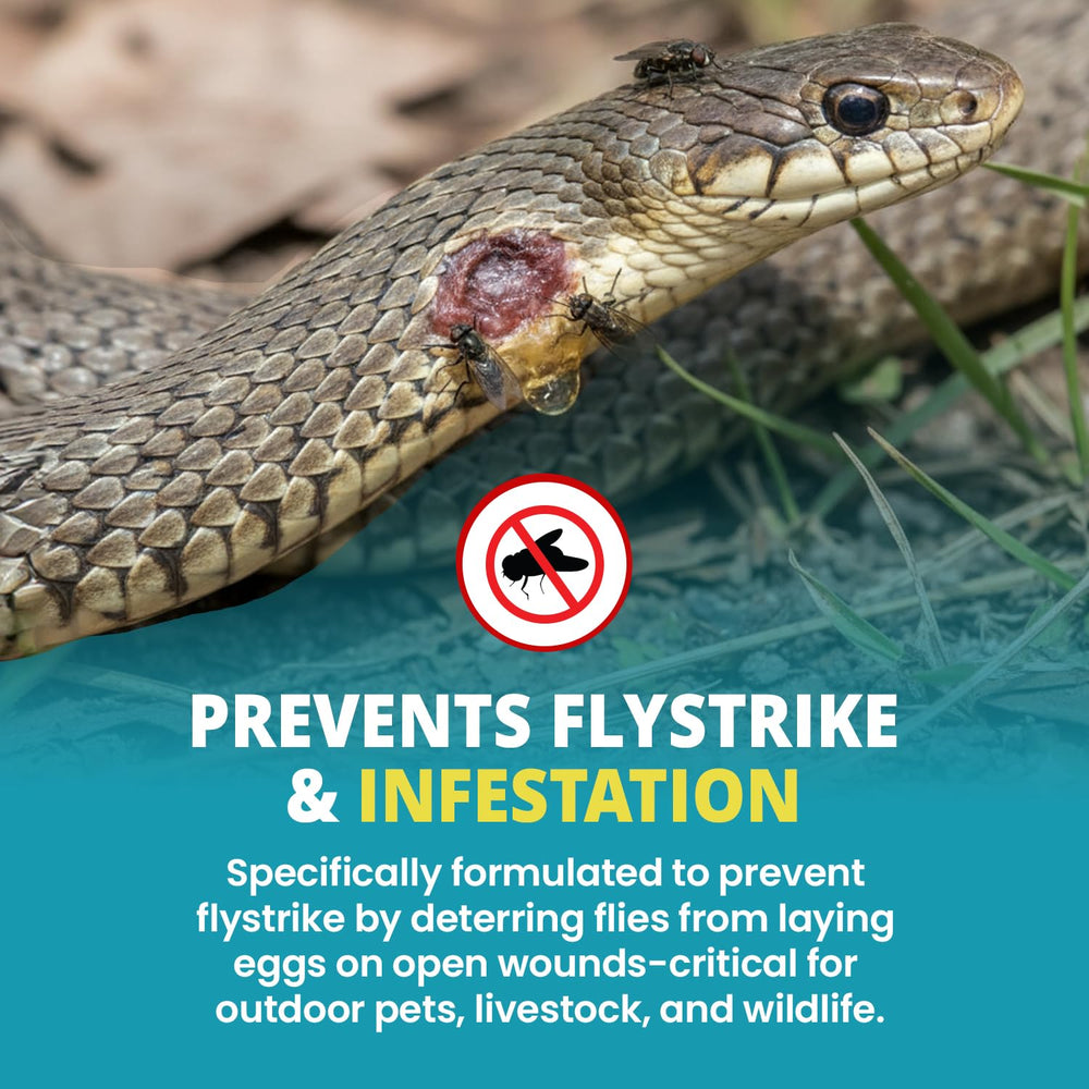 F10 antiseptic wound spray on reptile wound to support care