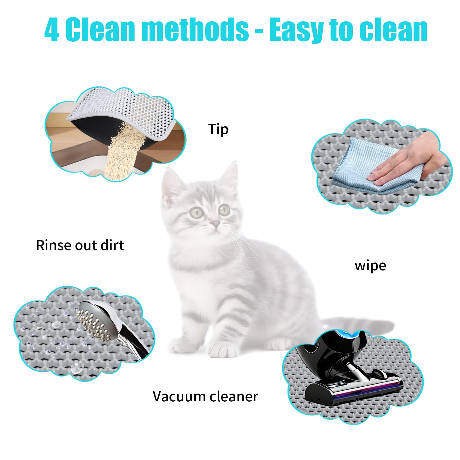 FADEYJ mat sized 24x30 inches covers litter box entrance
