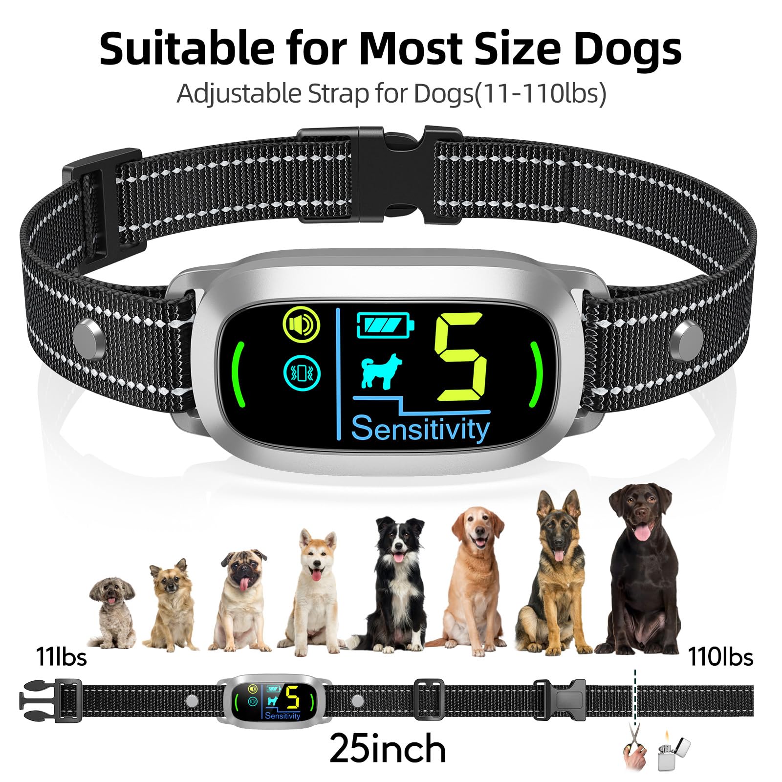 FAFAFROG bark collar waterproof icon image indicates IP67 protection.