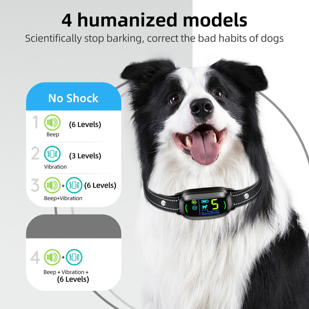 FAFAFROG digital display on bark collar shows status and battery at a glance