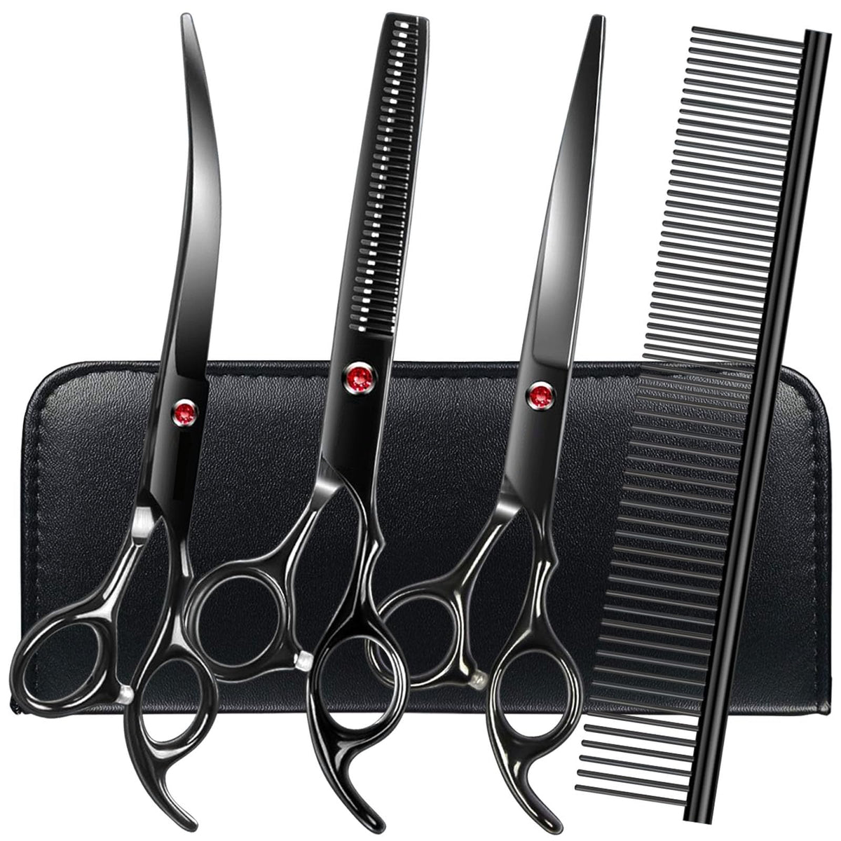 FAIGEO curved scissors 7-7 inch for precise contouring on pets.