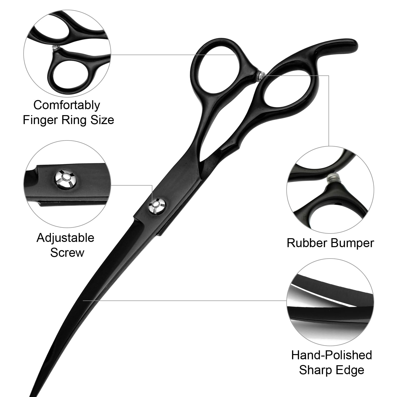 FAIGEO thinning scissors 7-3 inch for thinning thick coats efficiently.