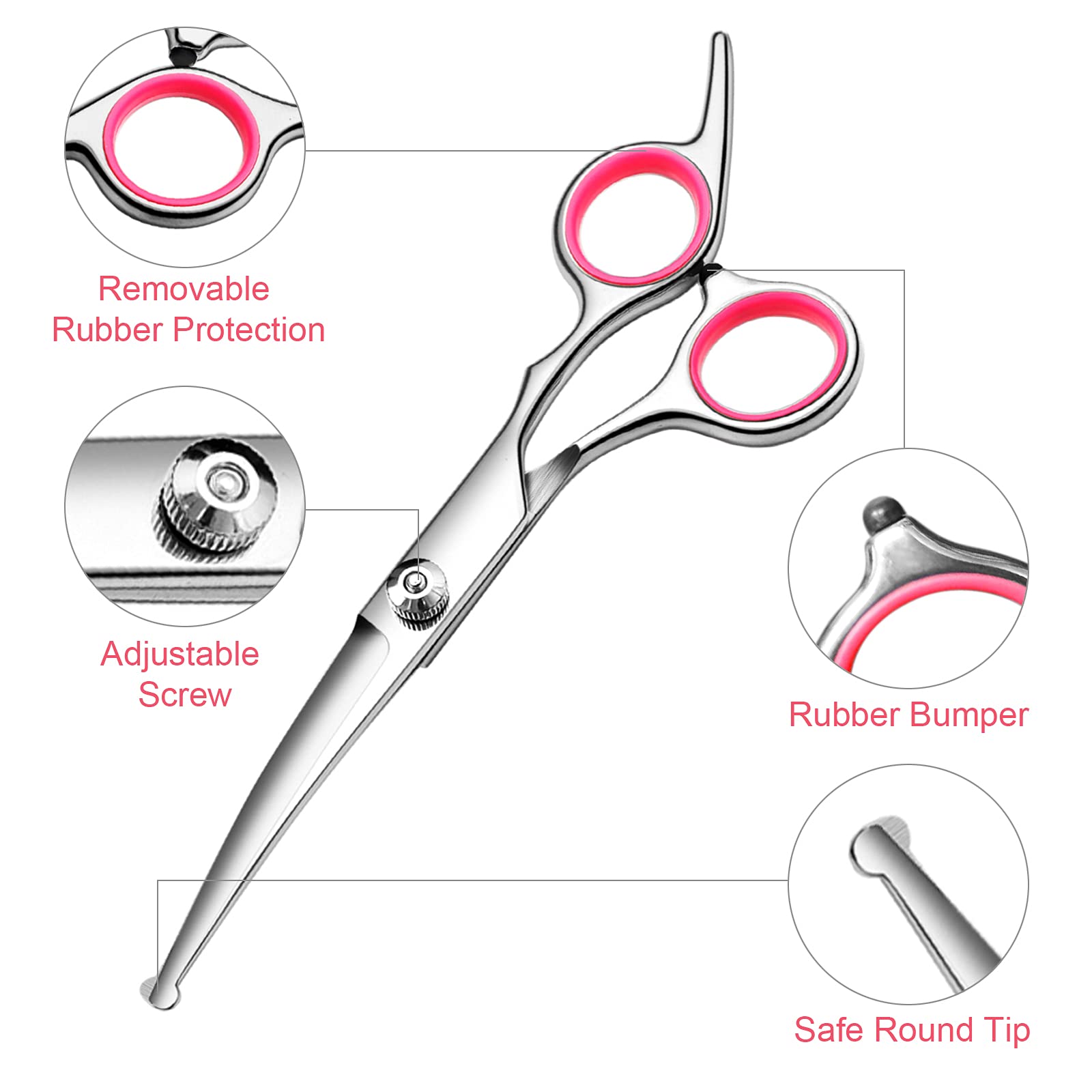 FAIGEO thinning scissors with 26‑tooth tip for controlled thinning