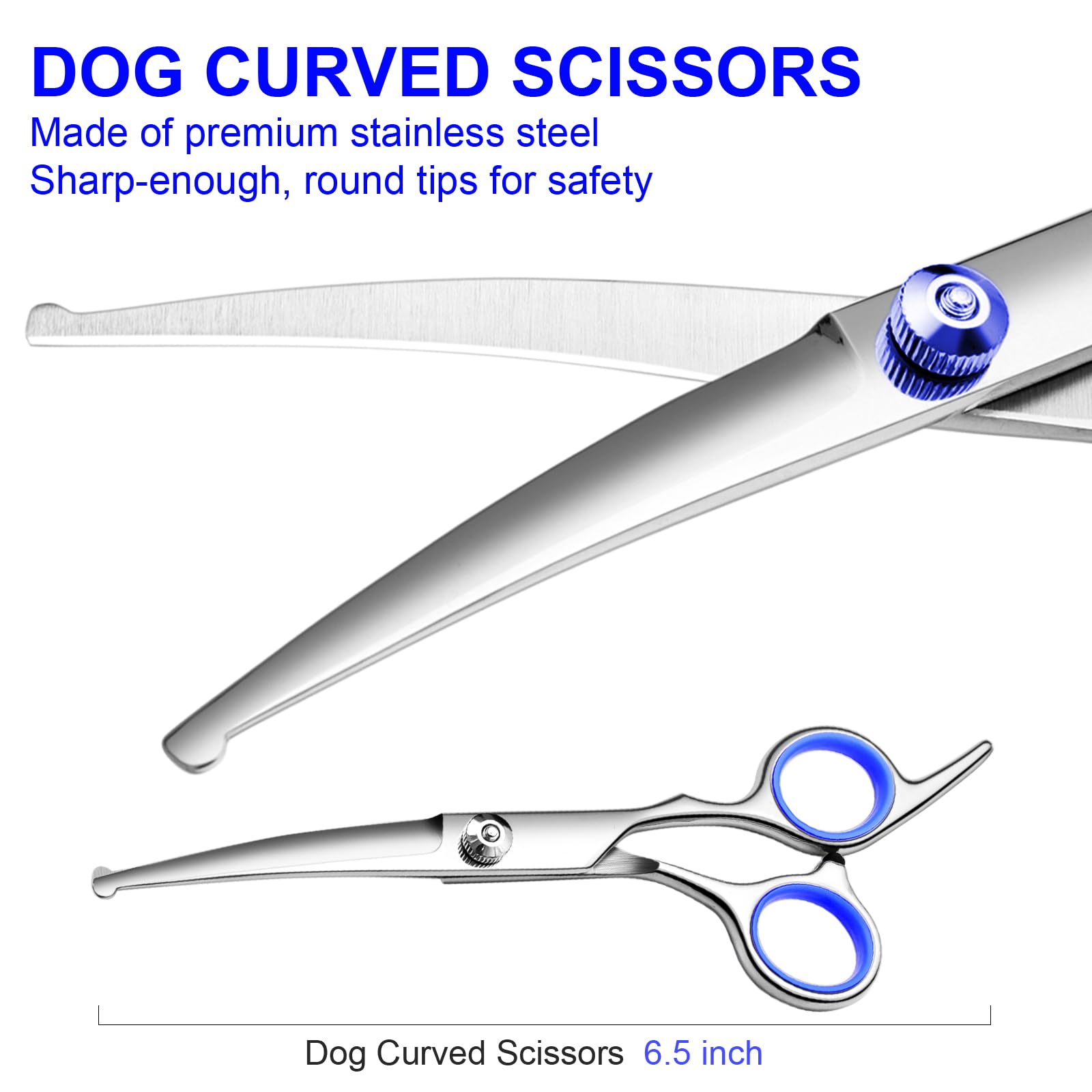 FAIGEO straight grooming scissors for clean, quick trims along legs and back.