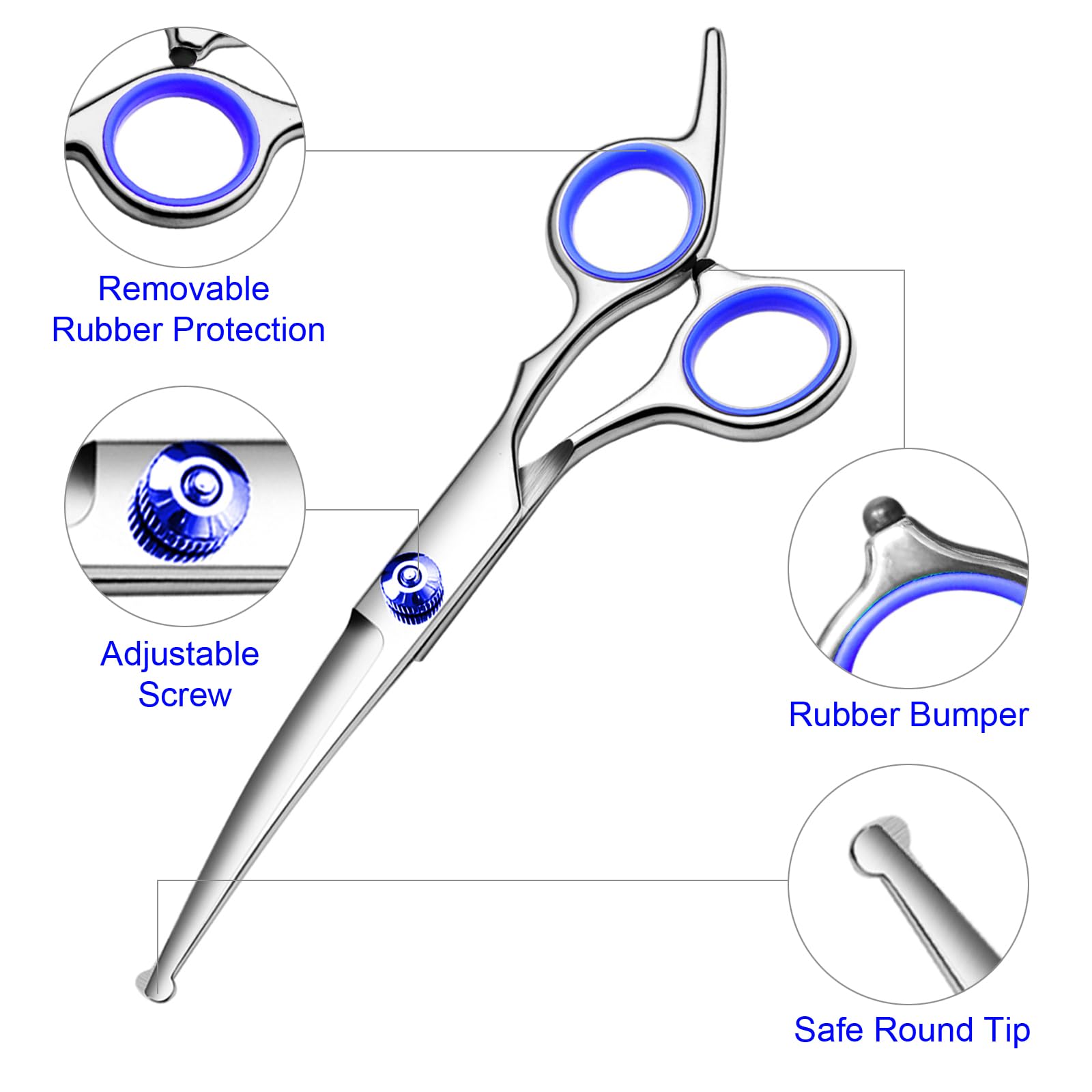 FAIGEO thinning scissors with 26 teeth for efficient fur thinning.