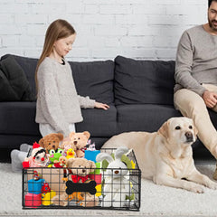 Faihats large dog toy basket metal spacious inside demonstrates generous capacity for various toys
